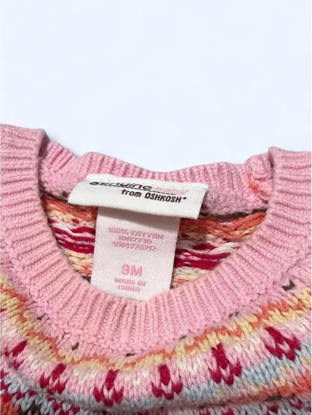 Vintage Genuine Baby by OshKosh Pink Knit Sweater Dress 9 Months